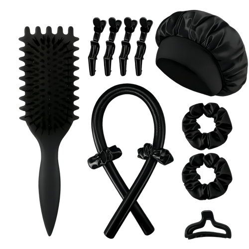 Kit rizador sin calor 12 piezas negro sin fondo - portada