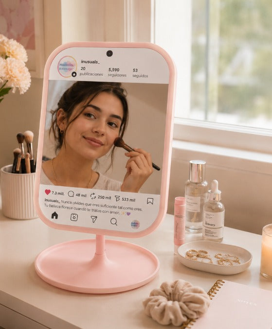 Espejo estilo Instagram Inusuals - espejo instagram personalizado maquillaje