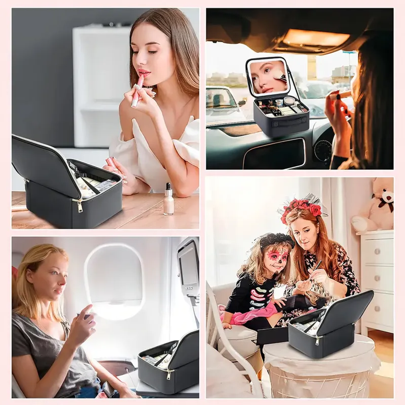 Maleta cosmetiquero LED en uso diario