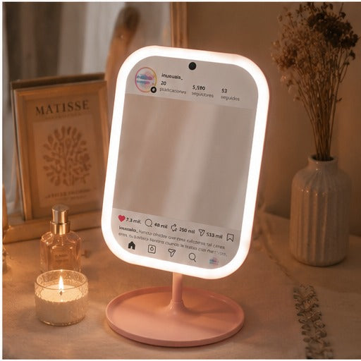 Espejo estilo Instagram Inusuals - espejo instagram luz led