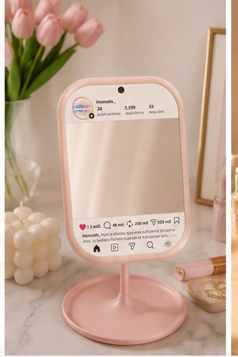 Espejo estilo Instagram Inusuals - espejo instagram rosado marmol