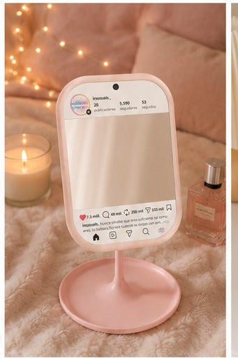 Espejo estilo Instagram Inusuals - espejo instagram luz cama