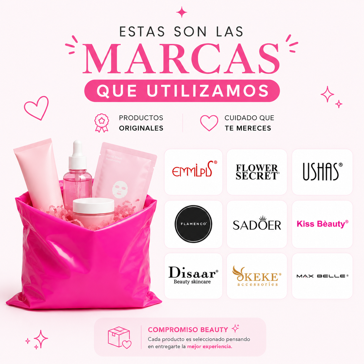Marcas beauty usadas en Beauty Secret Box
