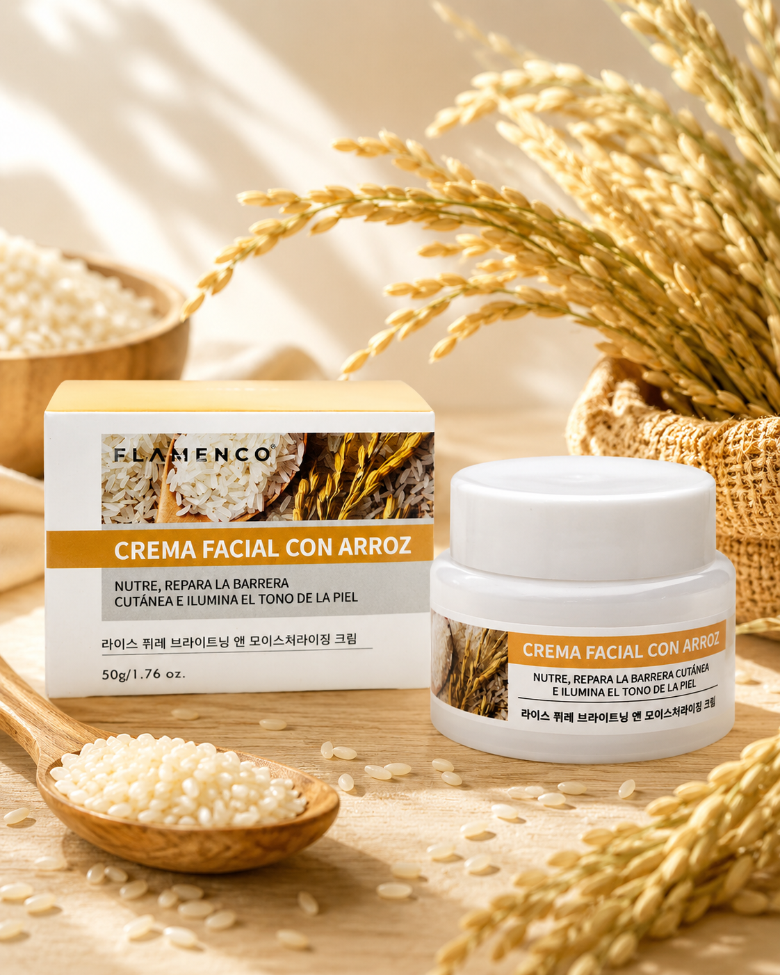 Crema facial con arroz Flamenco skincare