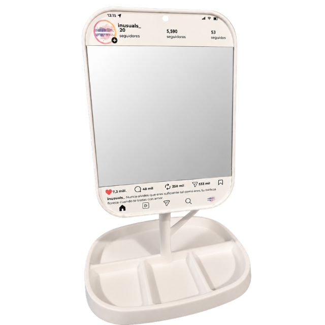 Espejo Instagram LED Personalizable Compacto