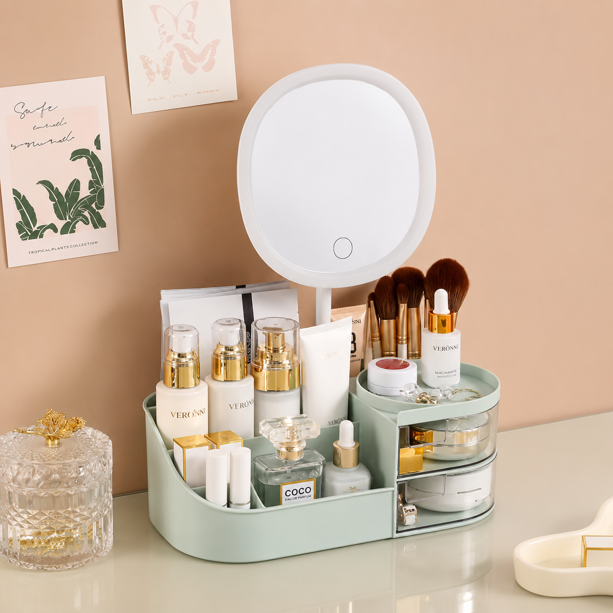 Organizador LED color verde matcha